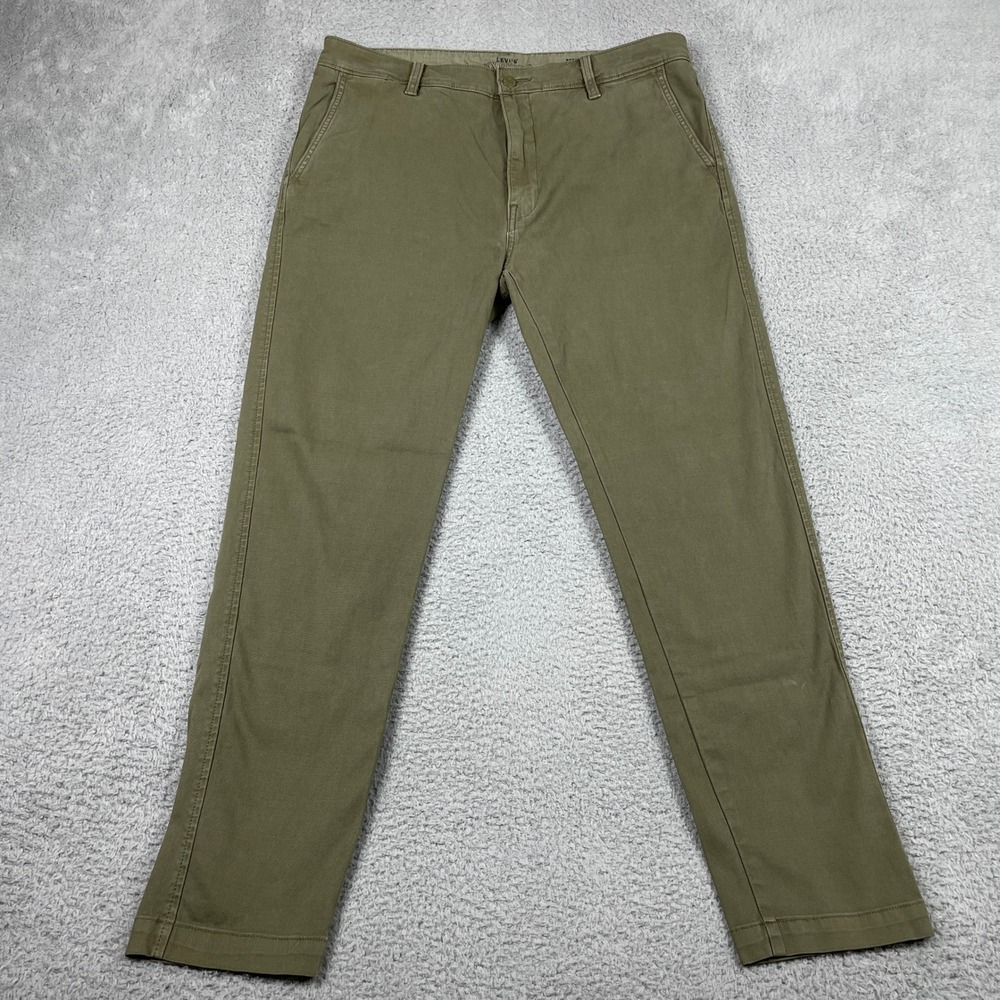 Levis XX Chino Standard Taper Pants Mens 36x32 (Fits 36x30) Olive Green Stretch